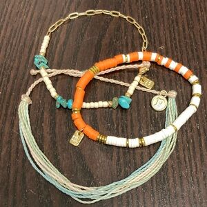 Pura Vida Orange/Blue Beaded Bracelet Set